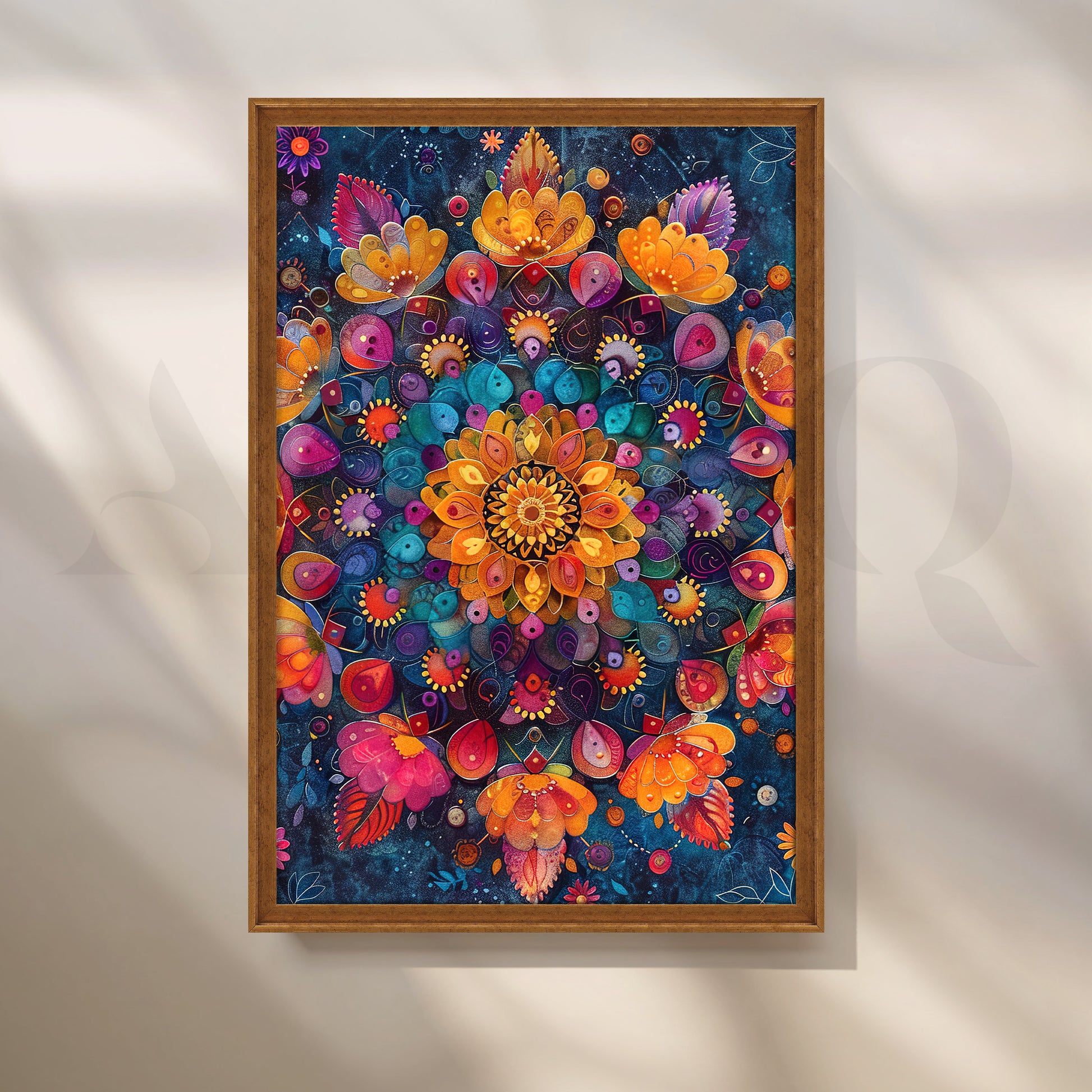Mystic Mandala Bloom Canvas Artwork