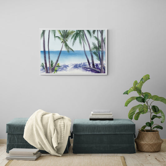 Palm Fronds Paradise Canvas Wall Painting