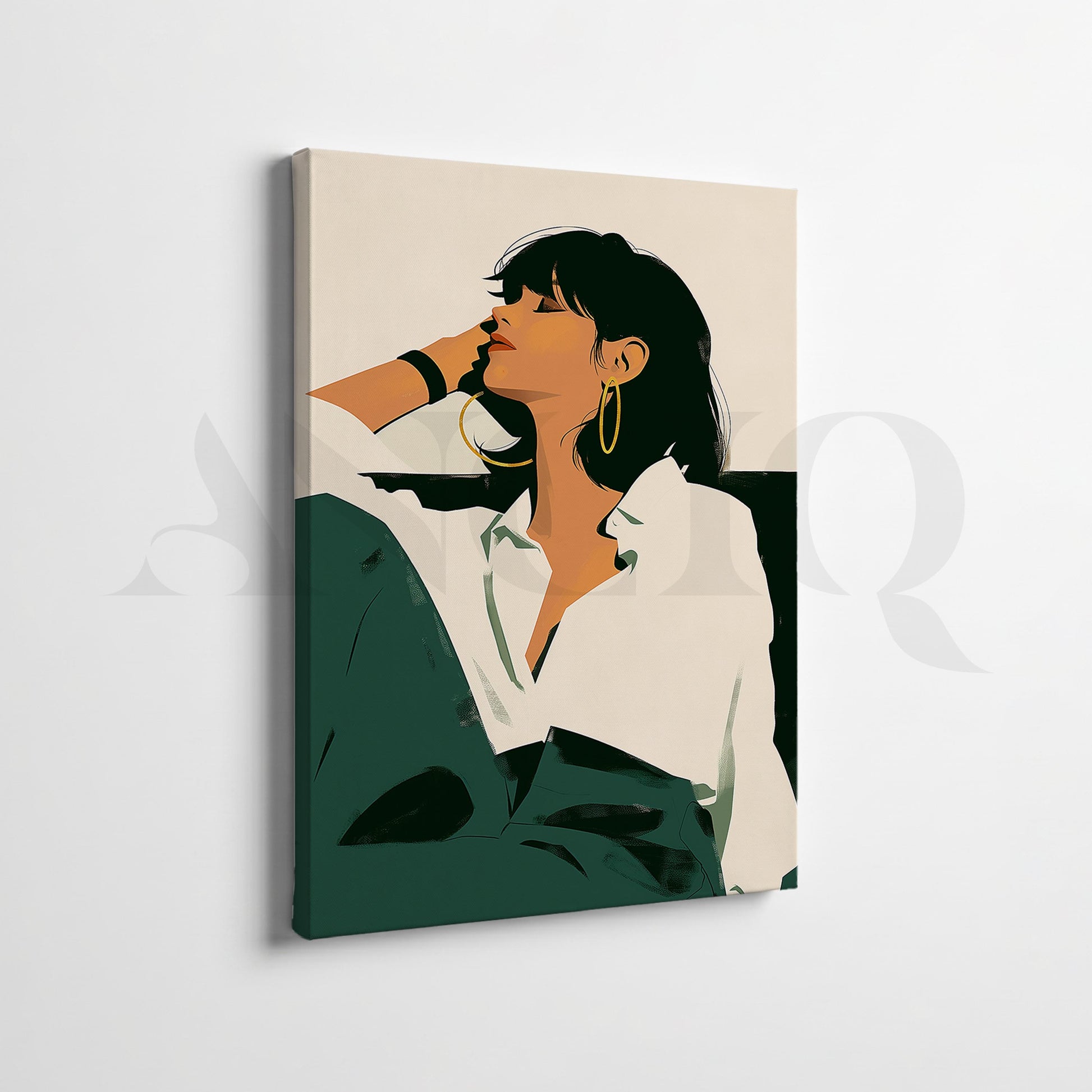 Modern Woman and Floral Vase Gallery Wall Set of 2