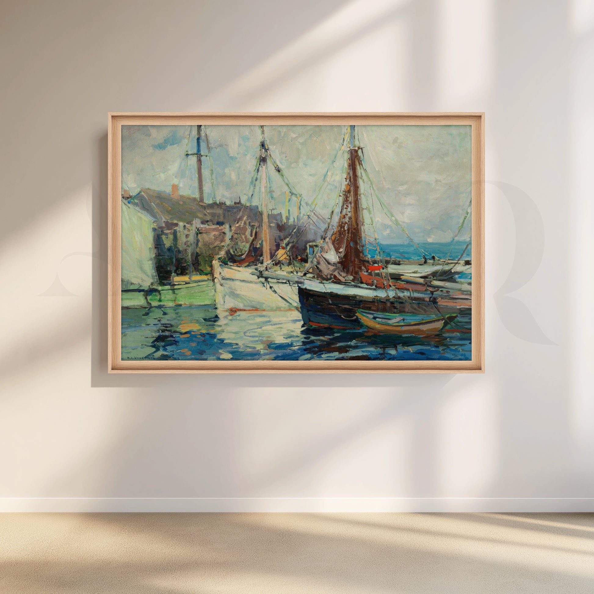 Old Harbor Dock Canvas Artwork for Office/Study Room