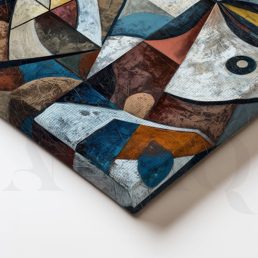 Cubist Midnight Faces Gallery Wall – Set of 3 Artworks