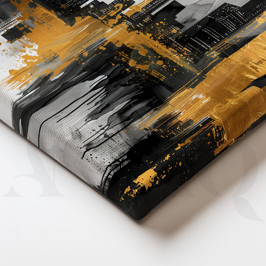 Golden City Reflections Gallery Wall – Set of 3 Artworks