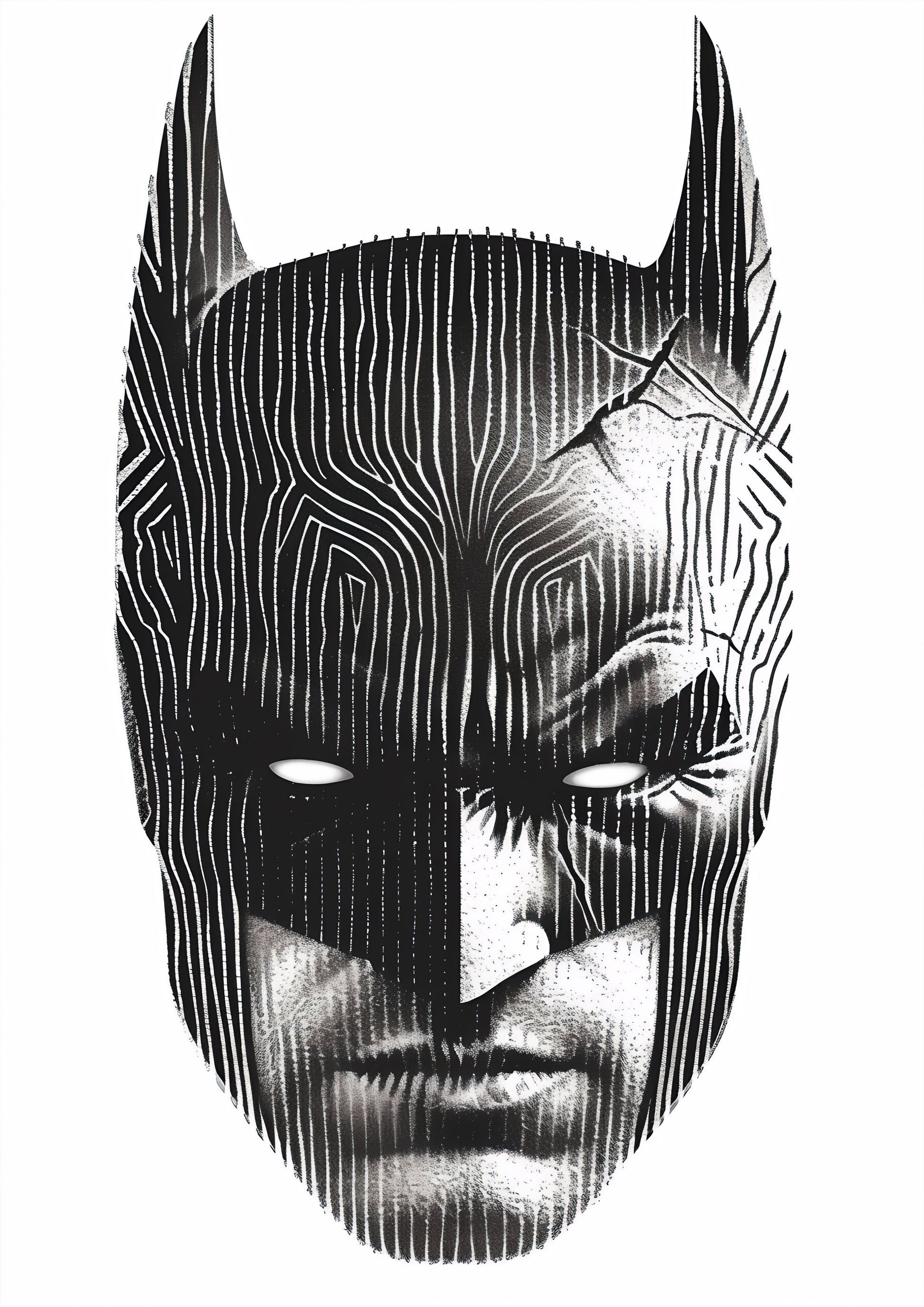 noir art of batman's head wall poster from anciq