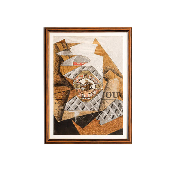 Vintage Cubist Collage Framed Artwork