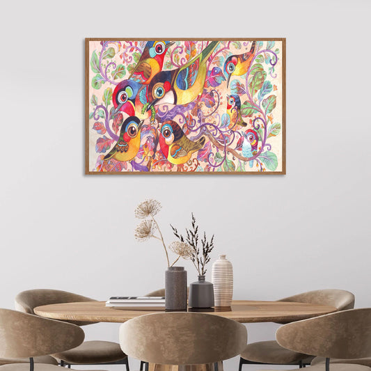 Birds in Blossom Canvas Wall Painting