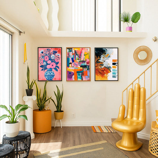 Modern Bold Hues Gallery Walls