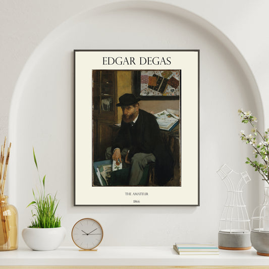 Framed Canvas Edgar Degas - The Collector of Prints Exhibition Canvas Vintage Painting Canvas Wall Art