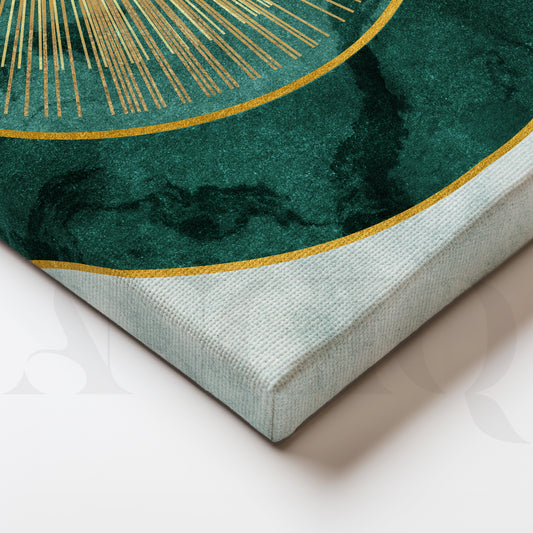 Emerald Geo Aura Gallery Wall – Set of 3 Artworks