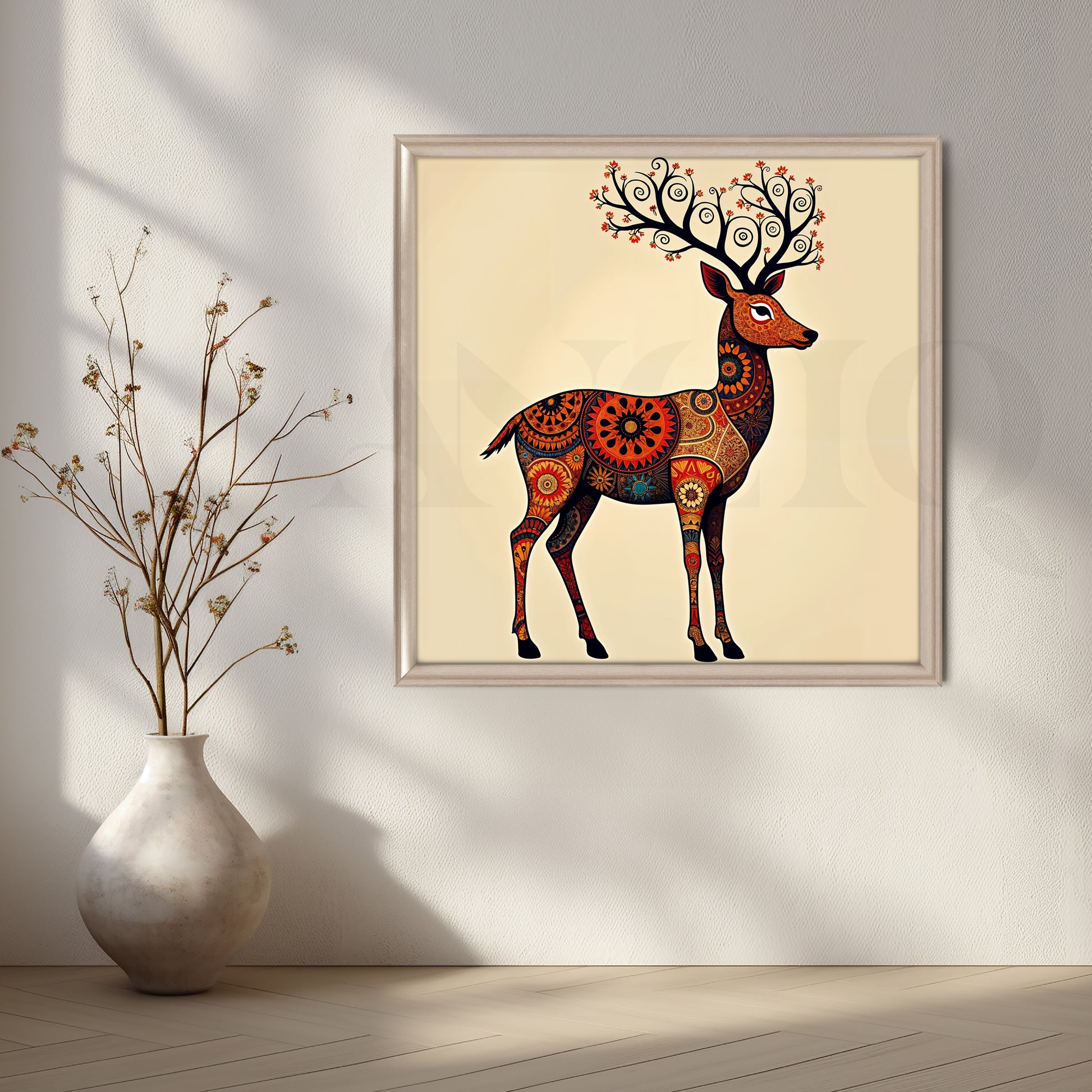 Mandala Stag Canvas Artwork for Living Room