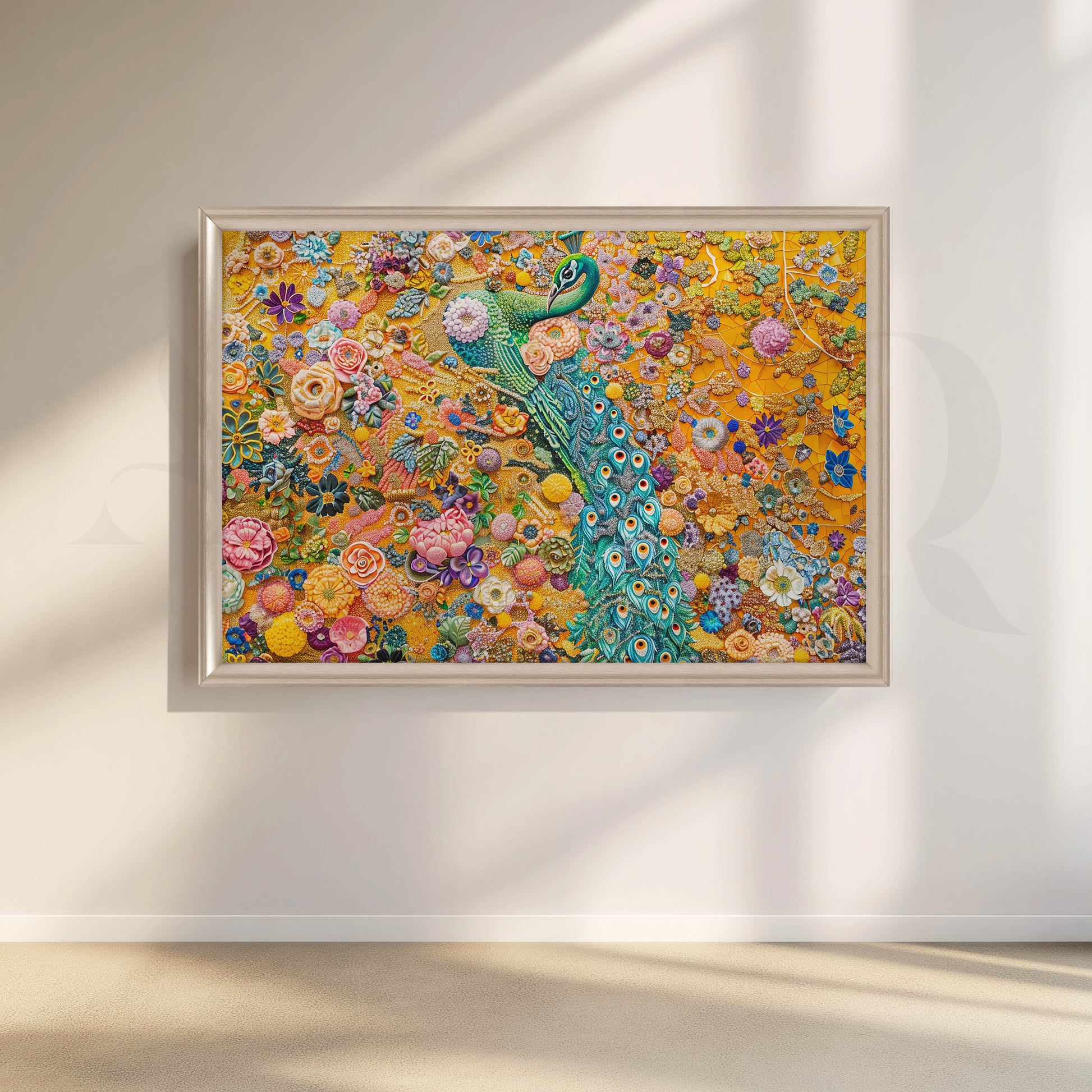 Floral Symphony Peacock Canvas Artwork - Img-04