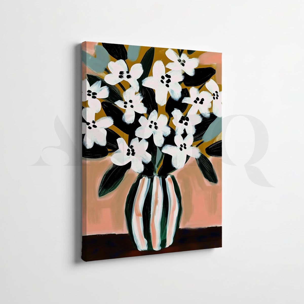 Modern Woman and Floral Vase Gallery Wall Set of 2