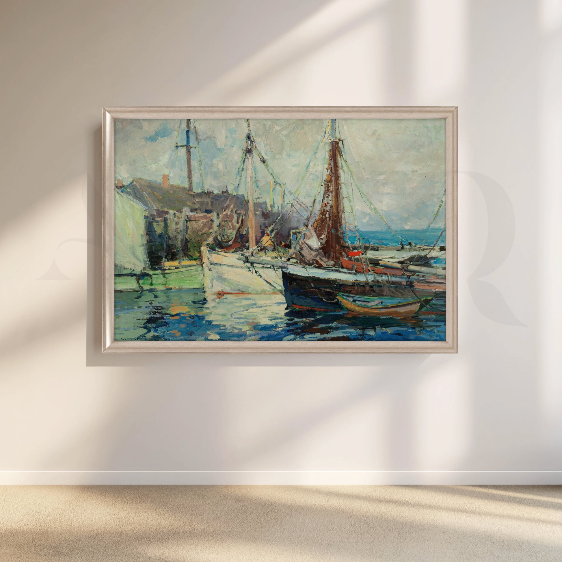 Old Harbor Dock Canvas Artwork for Office/Study Room