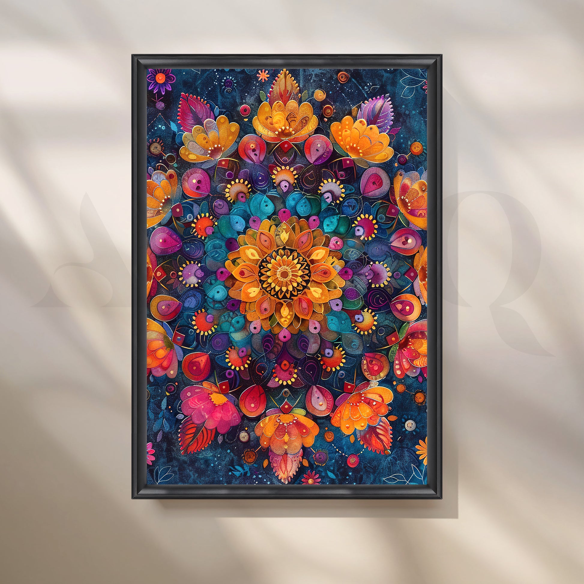 Mystic Mandala Bloom Canvas Artwork