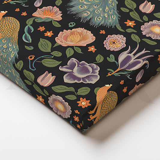 Golden Peacocks Canvas Artwork for Living Room