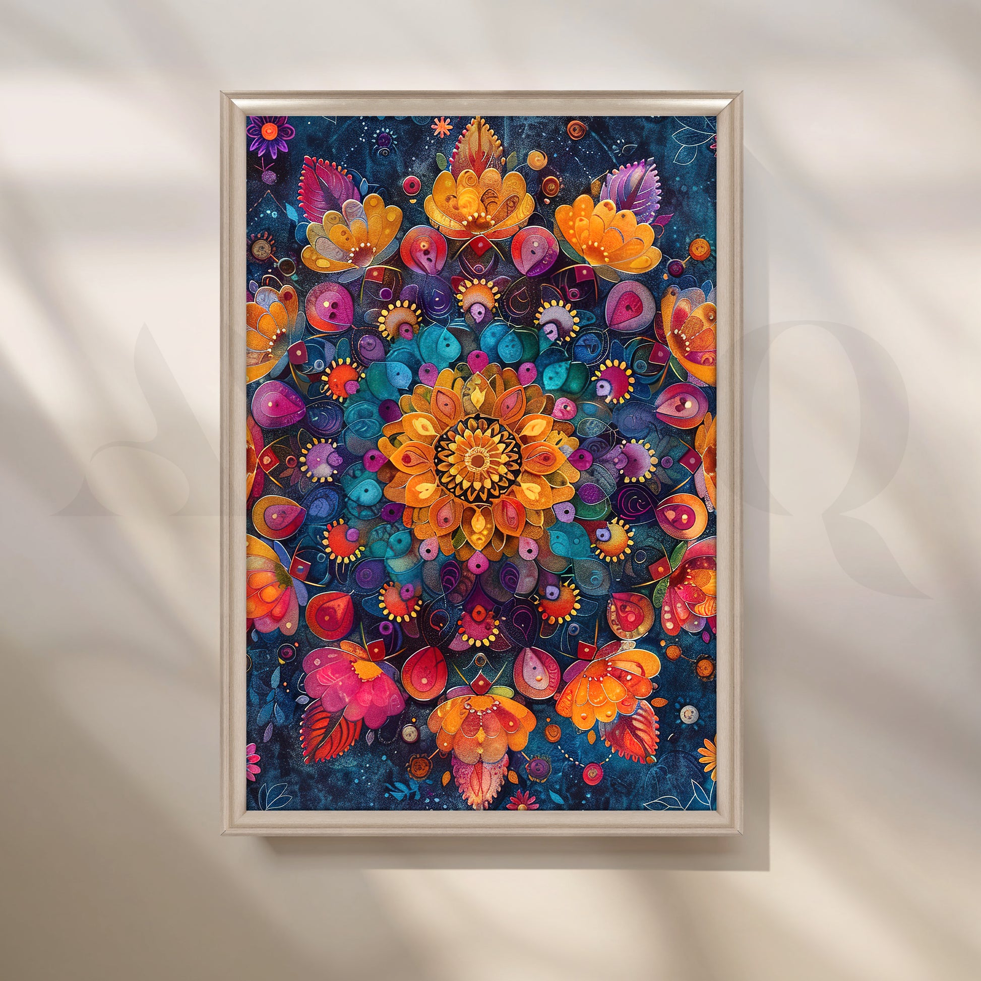 Mystic Mandala Bloom Canvas Artwork