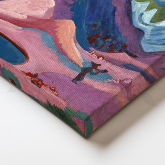 Amethyst Canyon Canvas Painting for Boho Bedroom