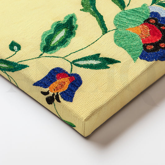 Folk Bloom Canvas Artwork for Dining Room