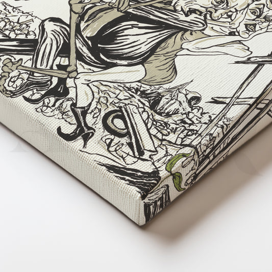 Skeleton Dance of Society Canvas Artwork for Artistic Corners & Collectors