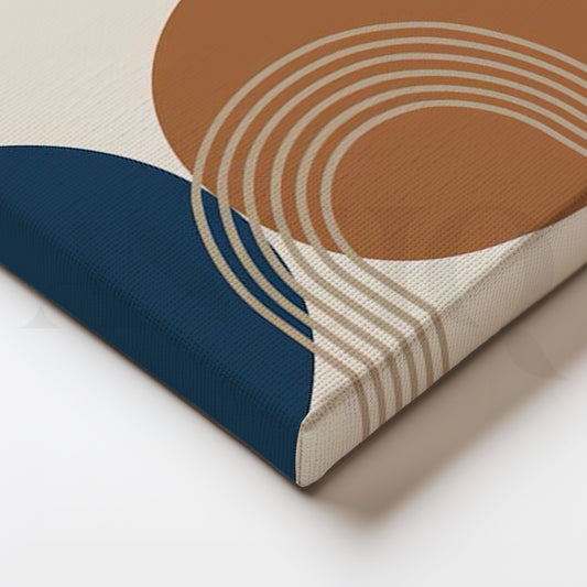 Minimal Sun and Moon Geometric Abstract Canvas Wall Art