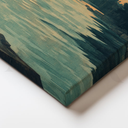 Ganga Aarti Sunset Offering Canvas Artwork for Meditation or Prayer Room Walls