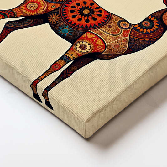 Mandala Stag Canvas Artwork for Study Room and Modern Living Room Wall Decor