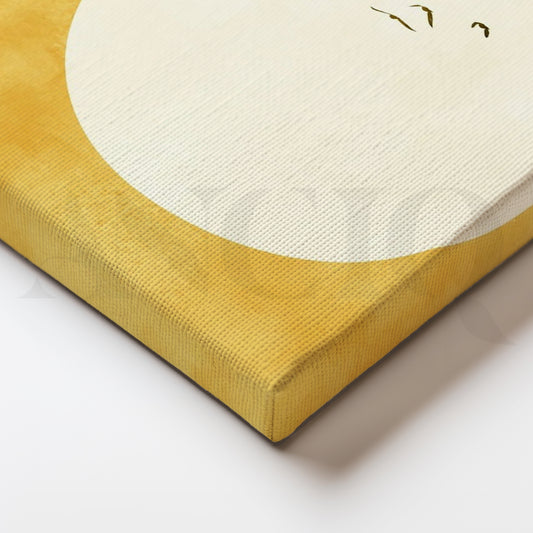 Golden Horizon Canvas Painting for Living Room or Café Wall