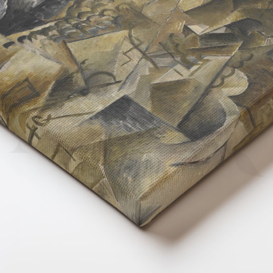 Neutral Cubist Portrait Abstract Canvas Wall Art