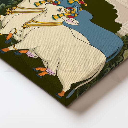 Divine Companions Canvas Artwork for Pooja Room