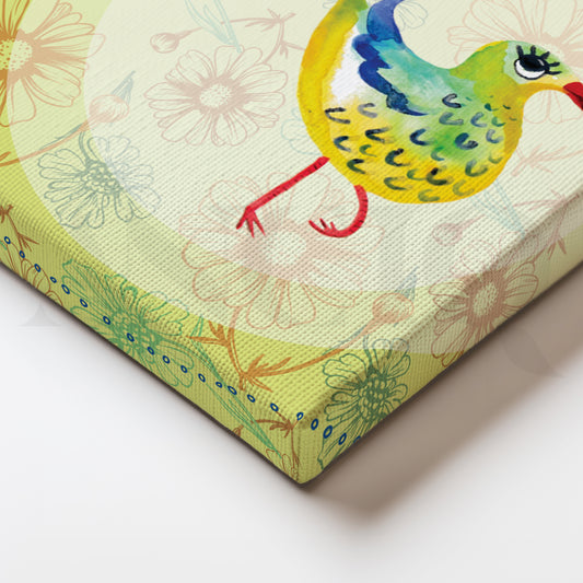 Sunny Songbird Canvas Artwork for Kids Room