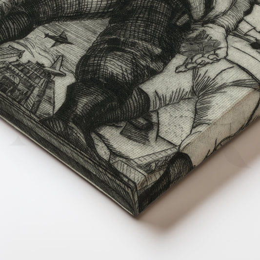 March of the Soldiers Canvas Artwork for Brutalist Interiors