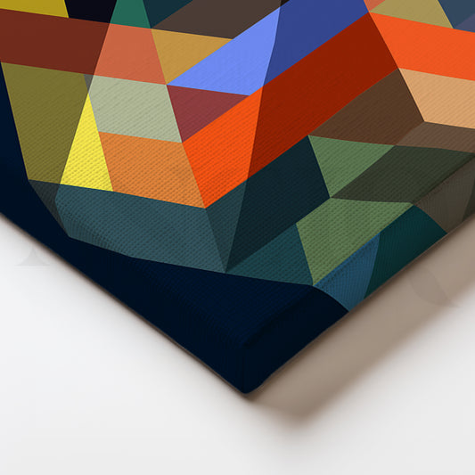 Modern Isometric Cube Geometric Canvas Wall Art