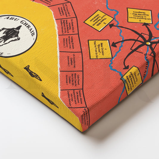 Iraqopoly Map Canvas Artwork for Political Commentary Walls