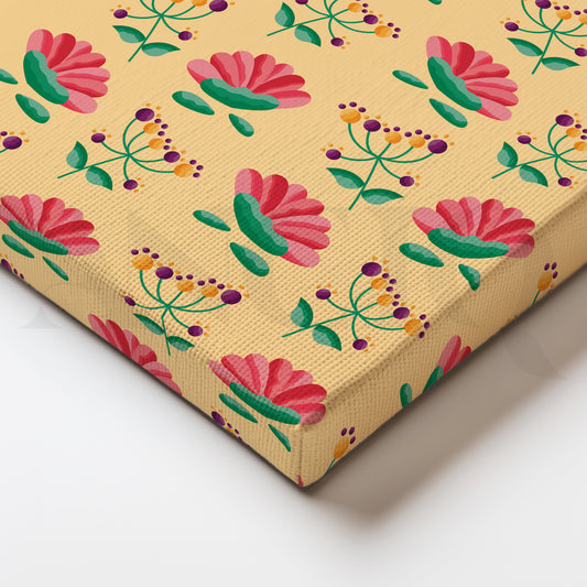 Blooming Petal Repeat Canvas Artwork for Dining Area