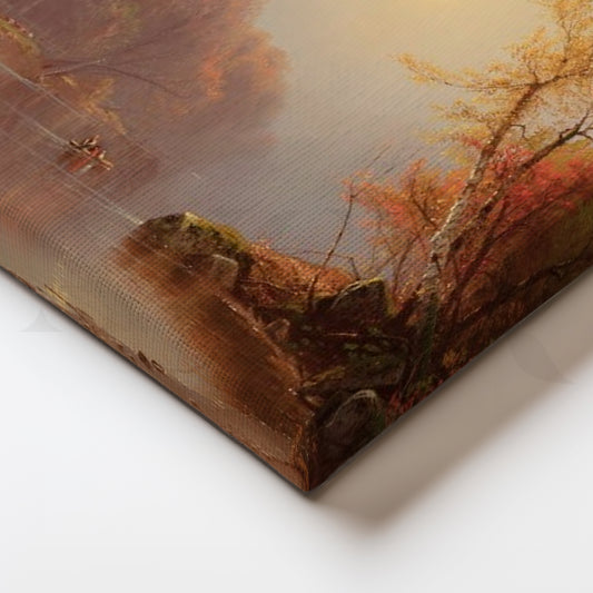 Twilight River Row Canvas Painting for Reading Nook