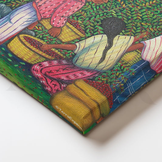 Coffee Harvest Village Canvas Artwork