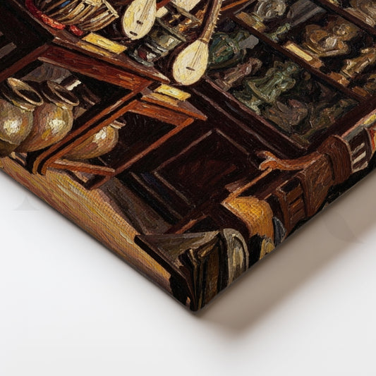 Indian Antique Room Canvas Artwork for Study or Reading Nook