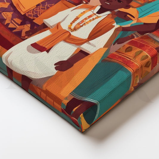 Cheerful African Family Portrait Canvas Art