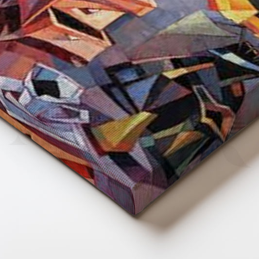 Cubist Coffee Table Still Life Abstract Canvas Painting