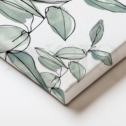 Botanical Flow Canvas Painting for Dining Room or Kitchen Wall