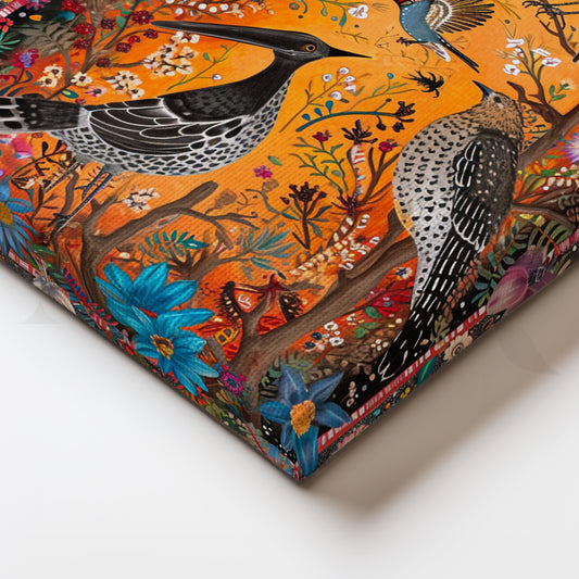 Folk Birds of India Canvas Artwork for Living Room