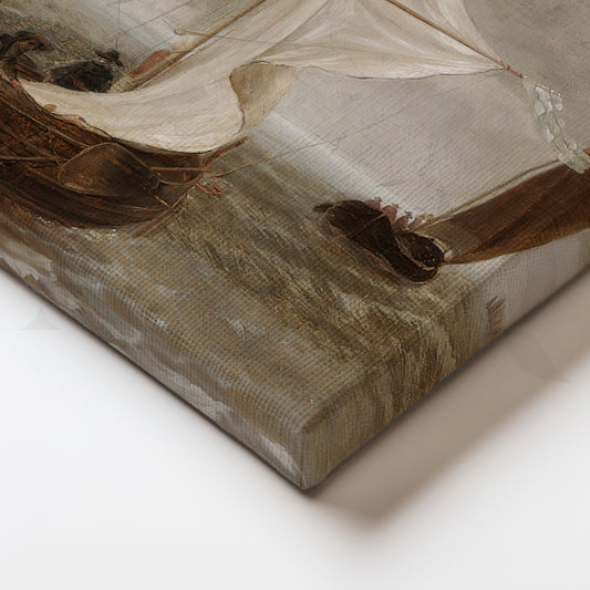 Storm Over the Sea Canvas Painting for Study or Reading Corner