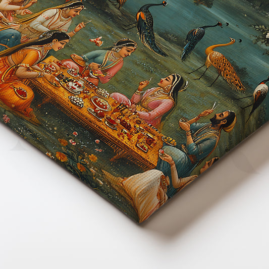 Royal Picnic by the Lake Canvas Artwork for Dining Room or Cultural Interiors