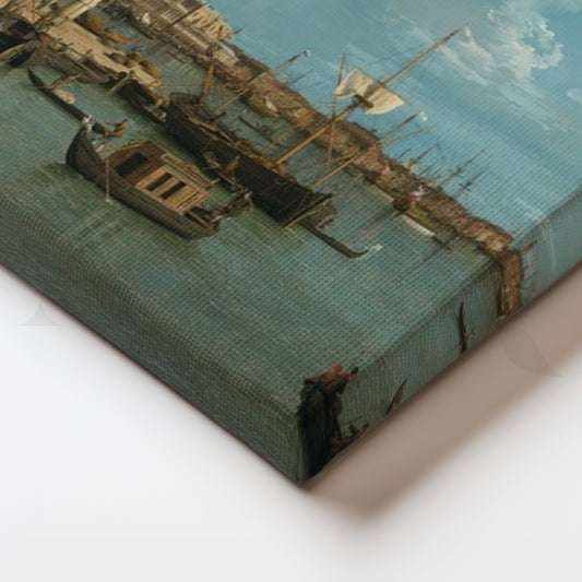 Venetian Harbor Life Canvas Painting for Lounge Area
