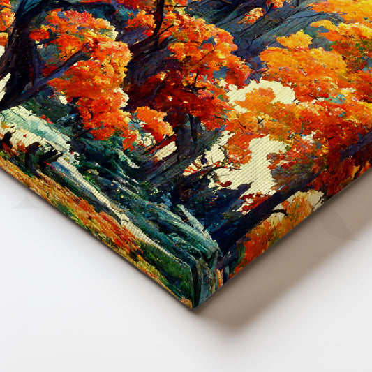 Autumn Forest Glow Canvas Artwork for Living Room & Office Walls