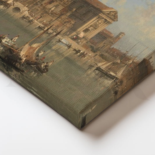 Venetian Waterfront Canvas Painting for Dining Room