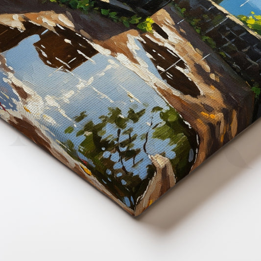 Historic Indian Fort Landscape Canvas – Rain Reflection Wall Art