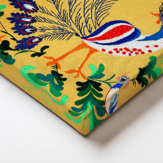 Majestic Peacock Canvas Artwork for Bedroom