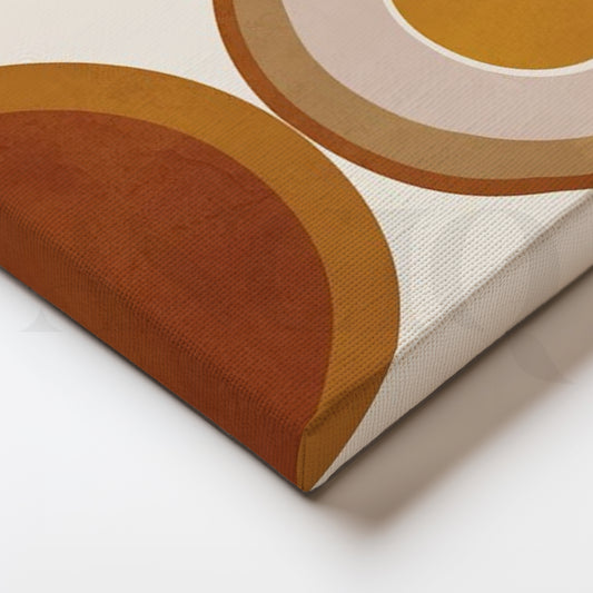 Terracotta Sun Minimal Geometric Abstract Canvas Wall Art