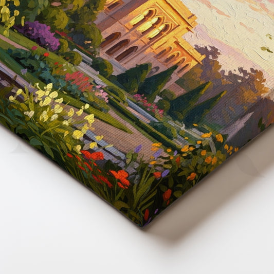 Golden Dome Garden Canvas Artwork for Entryway or Drawing Room