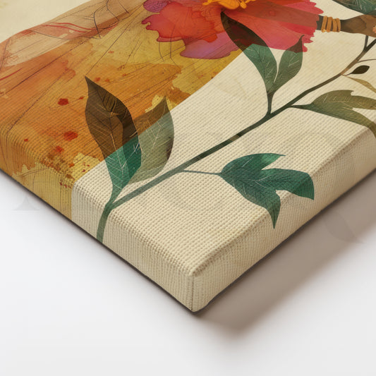 Floral Devotion Canvas Artwork for Bedroom or Meditation Space